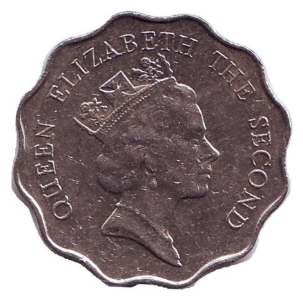 Монета 2 доллара, 1990 год, Гонконг. Монета 2 доллара, 1990 год, Гонконг.