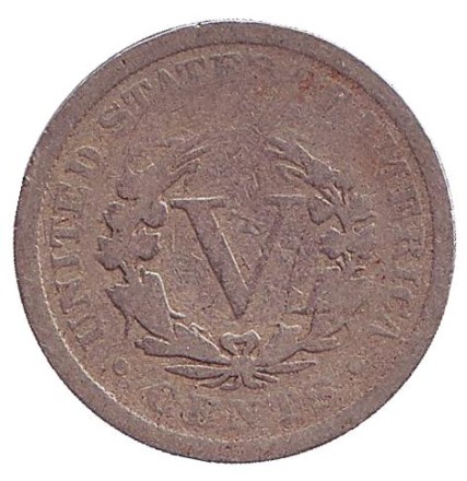 Монета 5 центов. 1904 год, США. Монета 5 центов. 1904 год, США.