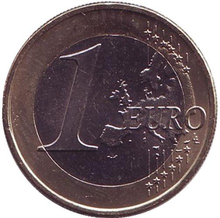 Монета 1 евро. 2015 год, Кипр. Монета 1 евро. 2015 год, Кипр.