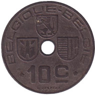 Монета 10 сантимов. 1943 год, Бельгия. (Belgique-Belgie) Монета 10 сантимов. 1943 год, Бельгия. (Belgique-Belgie)