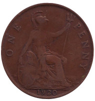 Монета 1 пенни. 1920 год, Великобритания. Монета 1 пенни. 1920 год, Великобритания.