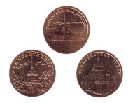 Набор жетонов "300 лет Санкт-Петербургу" (3 шт.). СПМД, 2003 год. Набор жетонов "300 лет Санкт-Петербургу" (3 шт.). СПМД, 2003 год.