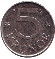Монета 5 крон. 2008 год, Швеция. Монета 5 крон. 2008 год, Швеция.