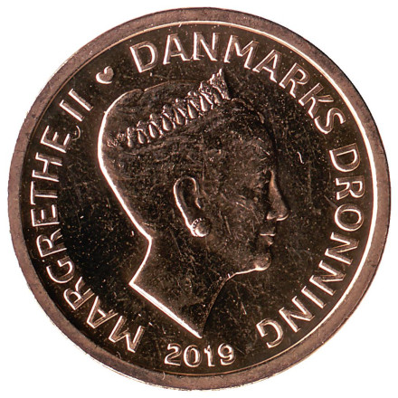 Монета 10 крон. 2019 год, Дания. Монета 10 крон. 2019 год, Дания.