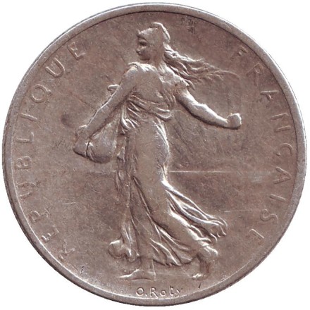 Монета 2 франка. 1902 год, Франция.