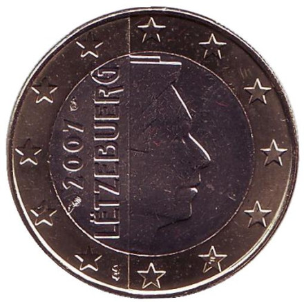 Монета 1 евро. 2007 год, Люксембург.