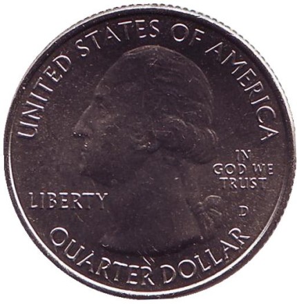 Монета 25 центов (D). 2017 год, США. Национальный исторический парк имени Джорджа Роджерса Кларка. Парк № 40.