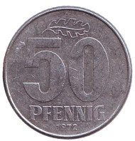 Монета 50 пфеннигов. 1972 год, ГДР. Монета 50 пфеннигов. 1972 год, ГДР.
