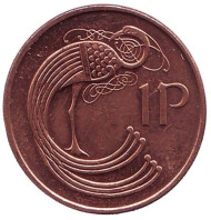 Монета 1 пенни. 2000 год, Ирландия. Птица. Ирландская арфа. Монета 1 пенни. 2000 год, Ирландия. Птица. Ирландская арфа.