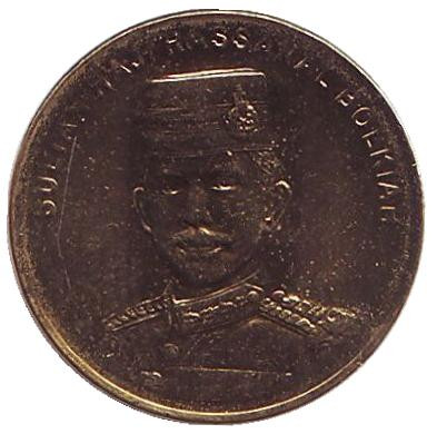 Монета 1 сен. 2014 год, Бруней. Султан Хассанал Болкиах.