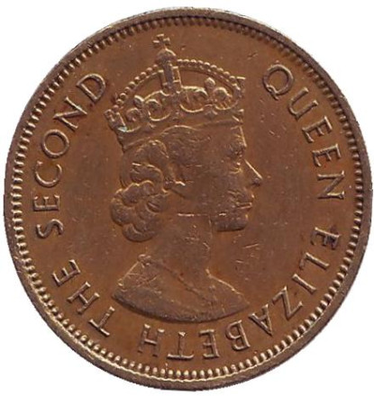 Монета 10 центов. 1963 год, Гонконг. Без отметки монетного двора.