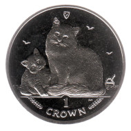 Монета 1 крона, 2013 год, Остров Мэн. Кошки. Монета 1 крона, 2013 год, Остров Мэн. Кошки.