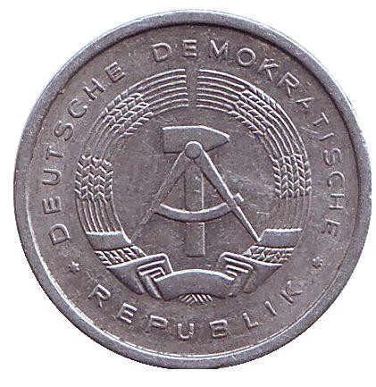 Монета 5 пфеннигов. 1981 год, ГДР. Монета 5 пфеннигов. 1981 год, ГДР.