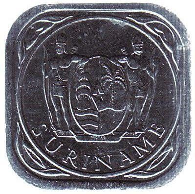 Монета 5 центов. 1982 год, Суринам. Монета 5 центов. 1982 год, Суринам.