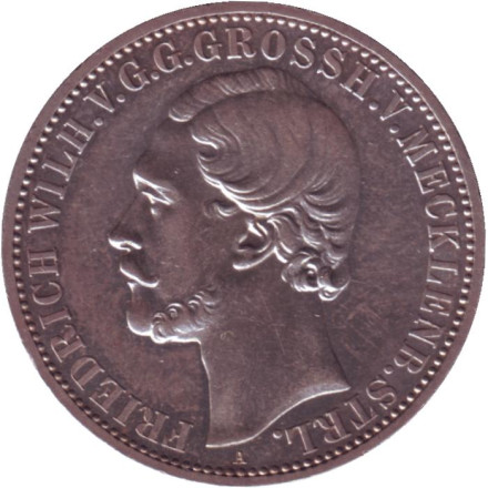 Монета 1 талер. 1870 год, Мекленбург-Стрелиц.