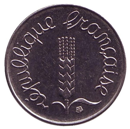 Монета 1 сантим. 1975 год, Франция. Монета 1 сантим. 1975 год, Франция.