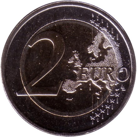 Монета 2 евро. 2022 год, Эстония. 150 лет Эстонскому литературному обществу.