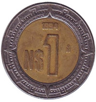 Монета 1 песо. 1994 год, Мексика. Монета 1 песо. 1994 год, Мексика.