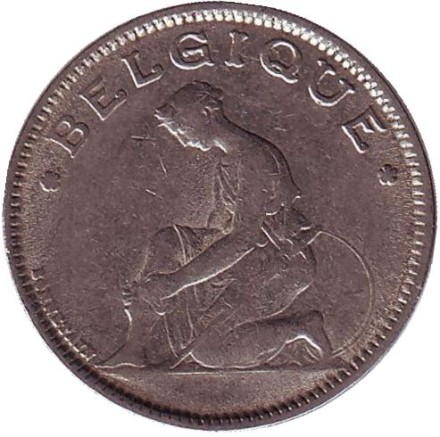 Монета 1 франк. 1933 год, Бельгия. (Belgique)