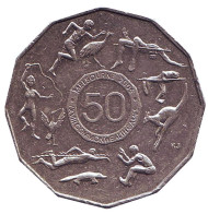 Монета 50 центов. 2005 год, Австралия. XVIII Игры Содружества. Монета 50 центов. 2005 год, Австралия. XVIII Игры Содружества.