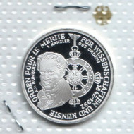 Монета 10 марок. 1992 год, ФРГ. 150 лет ордену Pour-le-Merite за заслуги в науке и искусстве. Proof. Монета 10 марок. 1992 год, ФРГ. 150 лет ордену Pour-le-Merite за заслуги в науке и искусстве. Proof.