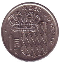 Монета 1 франк. 1966 год, Монако. Монета 1 франк. 1966 год, Монако.