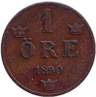 Монета 1 эре. 1890 год, Швеция. Монета 1 эре. 1890 год, Швеция.