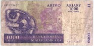 Банкнота 1000 ариари. 2004 год, Мадагаскар. P-89b. Банкнота 1000 ариари. 2004 год, Мадагаскар. P-89b.