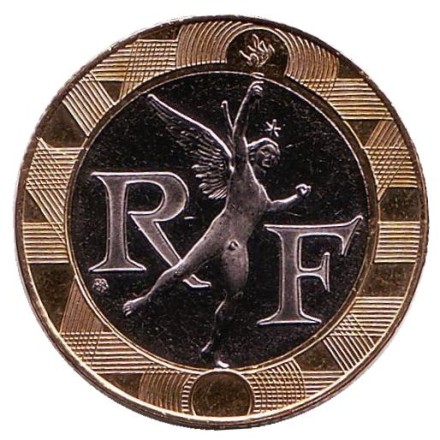 Монета 10 франков. 2001 год, Франция. BU. Монета 10 франков. 2001 год, Франция. BU.