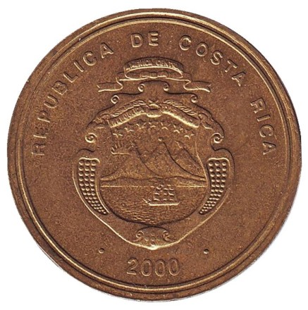 Монета 500 колонов. 2000 год, Коста-Рика. 50 лет Центральному Банку. Монета 500 колонов. 2000 год, Коста-Рика. 50 лет Центральному Банку.