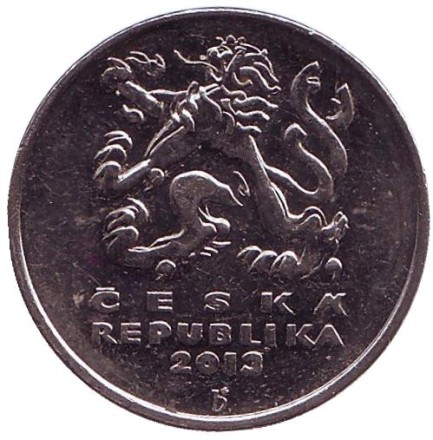 Монета 5 крон. 2013 год, Чехия. Монета 5 крон. 2013 год, Чехия.