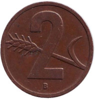 Монета 2 раппена. 1954 год, Швейцария. Монета 2 раппена. 1954 год, Швейцария.