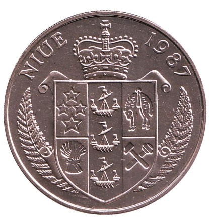 Монета 5 долларов. 1987 год, Ниуэ. XXIV летние Олимпийские Игры в Сеуле.Теннис. Борис Беккер. Монета 5 долларов. 1987 год, Ниуэ. XXIV летние Олимпийские Игры в Сеуле.Теннис. Борис Беккер.