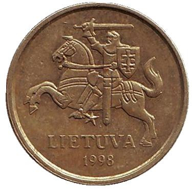 Монета 10 центов. 1998 год, Литва. Из обращения. Монета 10 центов. 1998 год, Литва. Из обращения.