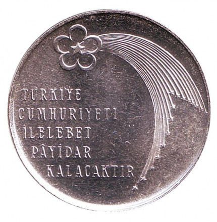 Монета 50 лир. 1973 год, Турция. 50 лет республике.