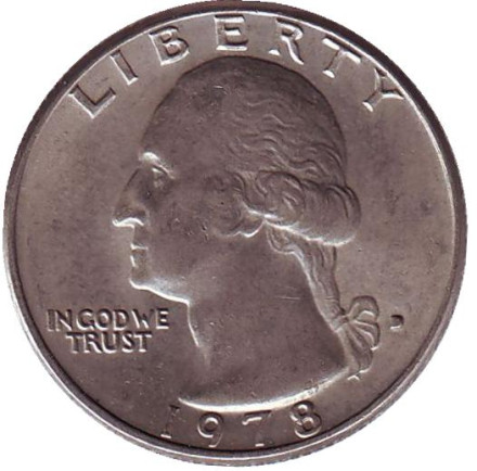 Монета 25 центов. 1978 (D) год, США. Вашингтон.