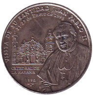 Монета 1 песо 1998 год, Куба. Визит папы Иоанна Павла II. Монета 1 песо 1998 год, Куба. Визит папы Иоанна Павла II.