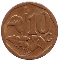 Монета 10 центов. 2007 год, Южная Африка. Лилия. Монета 10 центов. 2007 год, Южная Африка. Лилия.