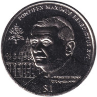 Монета 1 доллар. 2005 год, Сьерра-Леоне. Папа Бенедикт XVI. Монета 1 доллар. 2005 год, Сьерра-Леоне. Папа Бенедикт XVI.