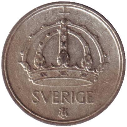 Монета 25 эре. 1949 год, Швеция. Монета 25 эре. 1949 год, Швеция.
