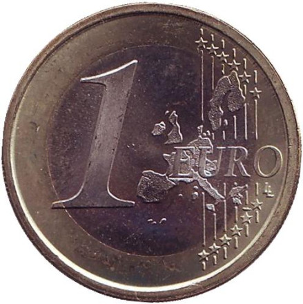 Монета 1 евро. 2000 год, Испания. Монета 1 евро. 2000 год, Испания.