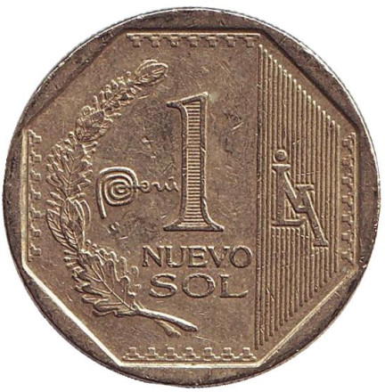Монета 1 новый соль. 2012 год, Перу.