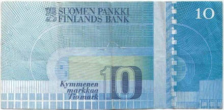 Банкнота 10 марок. 1986 год, Финляндия. Пааво Нурми. P-113a(4). Банкнота 10 марок. 1986 год, Финляндия. Пааво Нурми. P-113a(4).