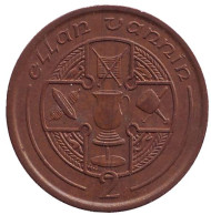 Монета 2 пенса. 1990 год, Остров Мэн. Кельтский крест. Монета 2 пенса. 1990 год, Остров Мэн. Кельтский крест.