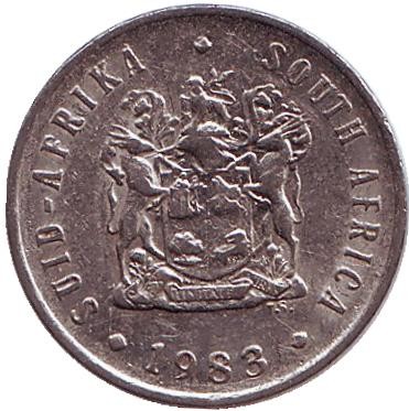 Монета 5 центов. 1983 год, Южная Африка. Африканская красавка.
