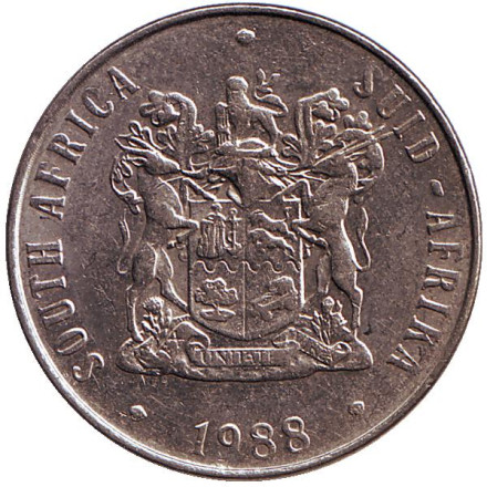 Монета 50 центов. 1988 год, ЮАР. Цветы. Монета 50 центов. 1988 год, ЮАР. Цветы.
