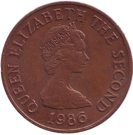 Монета 2 пенса. 1986 год, Джерси. Музей в городе Сент-Хелиер. Монета 2 пенса. 1986 год, Джерси. Музей в городе Сент-Хелиер.