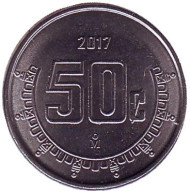 Монета 50 сентаво. 2017 год, Мексика. Монета 50 сентаво. 2017 год, Мексика.