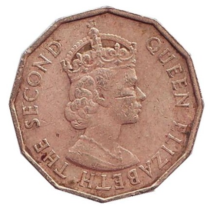 Монета 10 центов. 1970 год, Сейшельские острова. Монета 10 центов. 1970 год, Сейшельские острова.