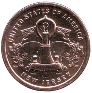 Монета 1 доллар. 2019 год (P), США. Лампа накаливания Т. Эдисона. Серия "Американские инновации". Монета 1 доллар. 2019 год (P), США. Лампа накаливания Т. Эдисона. Серия "Американские инновации".